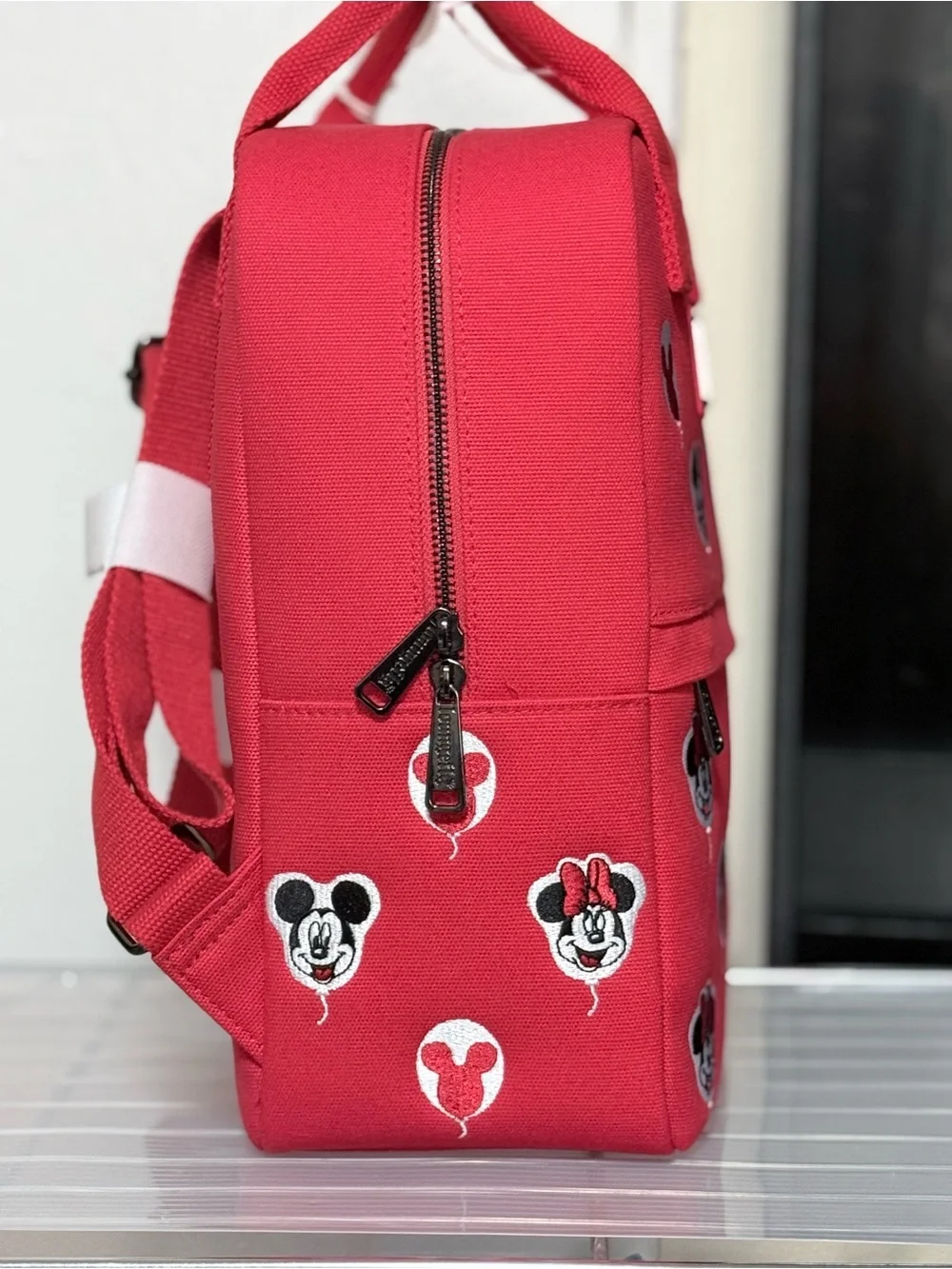 Disney Red Kids Lunch Backpack with Mickey & Minnie Embroidery